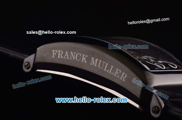 Franck Muller Long Island Chronograph Miyota Quartz Movement PVD Case with Black Dial and White Numeral Markers - Click Image to Close